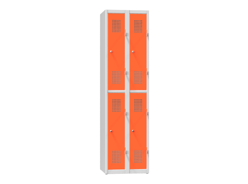 Kovová šatní skříň 4-box na soklu